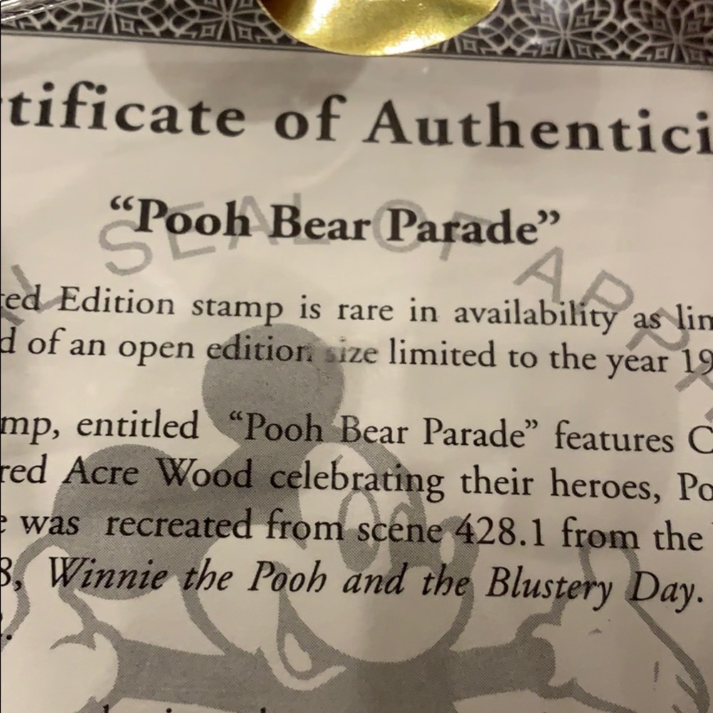 Limited Edition Pooh Bear Parade Stamp - Picture 4 of 5